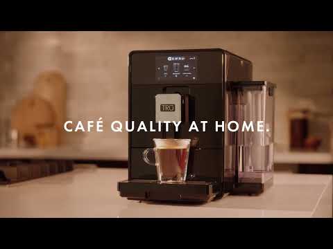 TRU Automatic Espresso and Coffee Machine with 24 Customizable Preset Beverages, 4.5" Digital Touchscreen, Integrated Grinder, and Removable Milk Tank